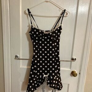 Victoria's Secret Black and White Polka Dot Chemise